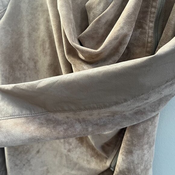 Blank NYC Women's‎ Sunny Days Moto Jacket Asymmetrical Neutral Beige Size Medium - Picture 4 of 8